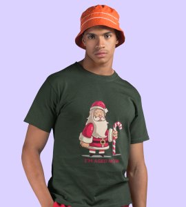 Old Grumpy Santa : Funny Printed T-shirt (Green) Best Gift For Secret Santa