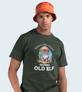 Elderly Elf: Unique Printed T-shirt (Green) Perfect Gift For Boys Girls