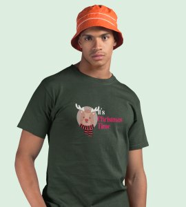 Its Christmas Time : Unique Printed T-shirt (Green) Best Gift For Boys Girls