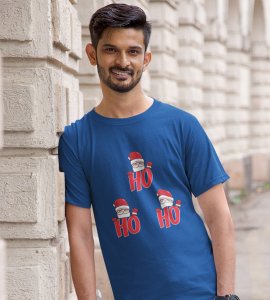 Santas Classic Laugh Printed T-shirt ,(Blue) Christmas Edition Printed T-shirt |Best Gift For Friends Family Boys Girls