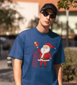 Funniest Santa : Funniest Printed T-shirt (Blue) Perfect Gift For Kids