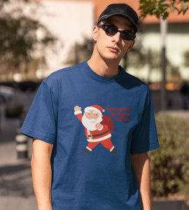 Employed Santa: Best Printed T-shirt (Blue) Best Gift For Secret Santa