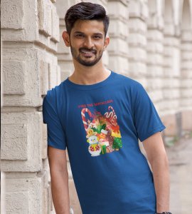 Find The Santa : Beautifully Crafted T-shirt (Blue) Perfect Gift For Kids