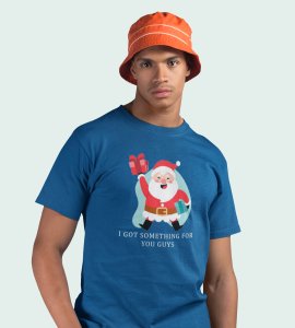 Santa got Us Gift: Best Printed T-shirt (Blue) Most Liked Gift For Boys Girls