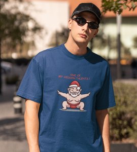 Sumo Santa : Best Printed T-shirt (Blue) Best Gift For Kids Boys Girls