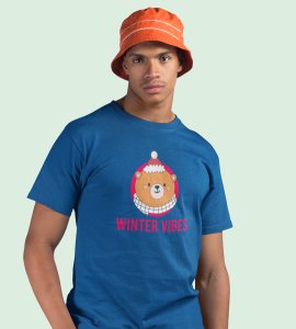 Winter Vibes: Welcome Christmas With(Blue) T-shirt Perfect Gift For Kids Boys Girls