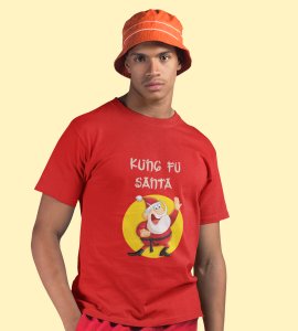 Kung Fu Santa: Perfect T-shirt For Secret Santa(Red) Best Gift For Boys Girls