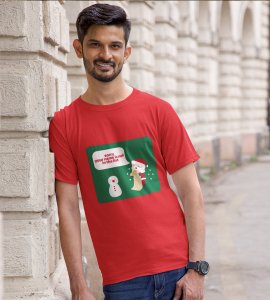 Prankster Santa: Funny Printed T-shirt (Red) Perfect Gift For Secret Santa