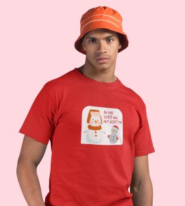 Society Against Santa : Funniest Printed T-shirt (Red) Best Gift For Secret Santa
