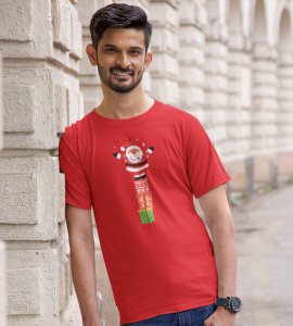 Santa On His Gifts : Best Santaclaus Printed T-shirt (Red) Best Gift For Secret Santa