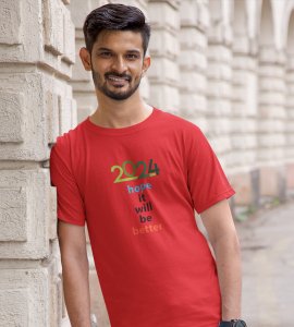 Hope For 2024 : Best Printed T-shirt For School Kids (Red) Best Gift For Boys Girls