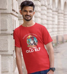 Elderly Elf: Unique Printed T-shirt (Red) Perfect Gift For Boys Girls