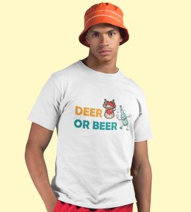Deer Or Beer: Beautifully Crafted T-shirts(White) Best Gift for Boys Girls