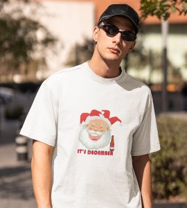 Drunkard Santa : Amazingly Printed T-shirt (White) Best Gift For Christmas Celebration