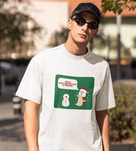 Prankster Santa: Funny Printed T-shirt (White) Perfect Gift For Secret Santa
