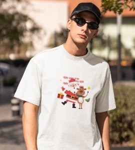 Happy Santa: Best Printed T-shirt (White) Best Gift For Kids