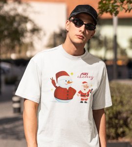Selfie Santa: Cute Printed T-shirt (White) Elegant Gift For Kids