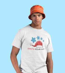 Where's Santa? : Best Printed T-shirt For Christmas (White)Most Liked Gift For Boys Girls