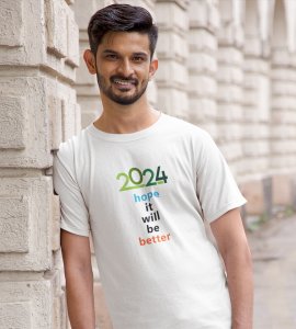 Hope For 2024 : Best Printed T-shirt For School Kids (White) Best Gift For Boys Girls