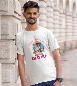 Elderly Elf: Unique Printed T-shirt (White) Perfect Gift For Boys Girls