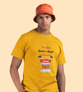 Big Chimney Bigger Gifts: Revamp your Joy with(Yellow) Cutest Santa T-shirt, Best Gift For Boys Girls