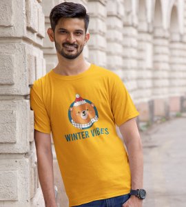 Winter Vibes: Welcome Christmas With(Yellow) T-shirt Perfect Gift For Kids Boys Girls