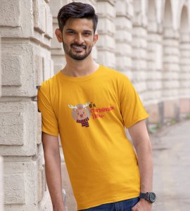 Its Christmas Time : Unique Printed T-shirt (Yellow) Best Gift For Boys Girls