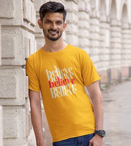 Believe In Yourself: Cute Printed T-shirt (Yellow) Perfect Gifts For Boys girls