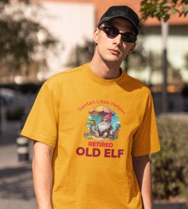 Elderly Elf: Unique Printed T-shirt (Yellow) Perfect Gift For Boys Girls