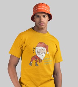 Tired Santa: Best Printed T-shirt (Yellow) Best Gift For Kids Boys Girls