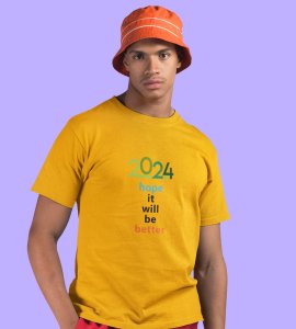 Hope For 2024 : Best Printed T-shirt For School Kids (Yellow) Best Gift For Boys Girls