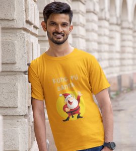 Kung Fu Santa: Perfect T-shirt For Secret Santa(Yellow) Best Gift For Boys Girls
