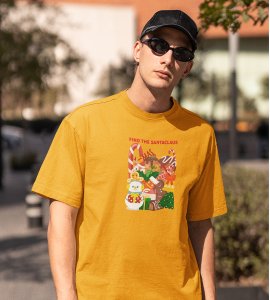 Find The Santa : Beautifully Crafted T-shirt (Yellow) Perfect Gift For Kids