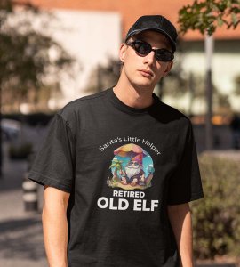 Elderly Elf: Unique Printed T-shirt (Black) Perfect Gift For Boys Girls