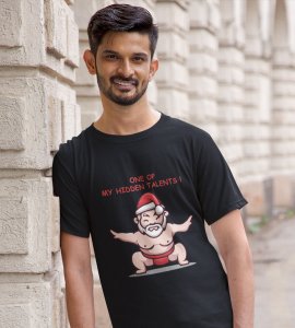 Sumo Santa : Best Printed T-shirt (Black) Best Gift For Kids Boys Girls