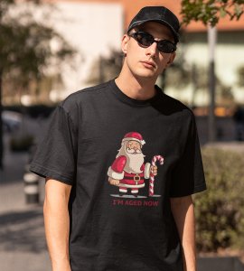 Old Grumpy Santa : Funny Printed T-shirt (Black) Best Gift For Secret Santa