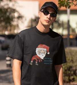Tired Santa: Best Printed T-shirt (Black) Best Gift For Kids Boys Girls