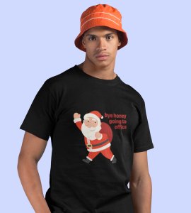 Employed Santa: Best Printed T-shirt (Black) Best Gift For Secret Santa