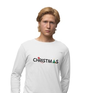 Christmas Time : Unique PrintedFull Sleeve T-shirt White Best Gift For Boys Girls