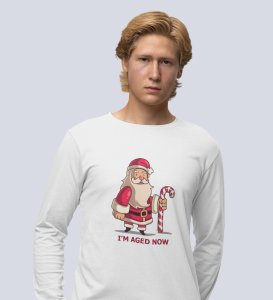 Old Grumpy Santa: Cute DesignedFull Sleeve T-shirt White Perfect Gift For Boys Girls