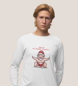 Sumo Santa: Unique DesignedFull Sleeve T-shirt White Perfect Gift For Boys Girls