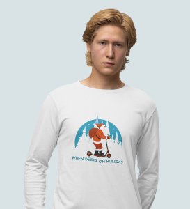 Biker Santa: Best DesignerFull Sleeve T-shirt For Christmas White Unique Gift For Boys Girls