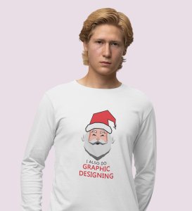 Graphic's Lover Santa: Best DesignedFull Sleeve T-shirt White Perfect Gift For Secret Santa