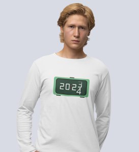Year Changing Clock: Beautifully DesignedFull Sleeve T-shirt White Best Gift For Secret Santa