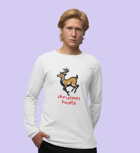 Busy Reindeer: Best DesignerFull Sleeve T-shirt White Best Gift For Boys Girls