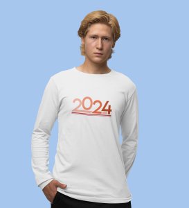 Welcome 2024: New Year DesignedFull Sleeve T-shirt White Best Gift For Secret Santa