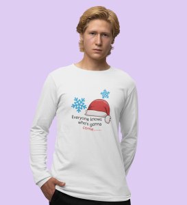 Santa's Arrival: Most Uniquely DesignedFull Sleeve T-shirt White Best Gift For Boys Girls