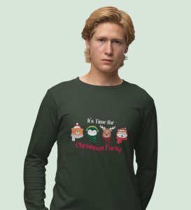 Believe In Yourself: Motivational DesignerFull Sleeve T-shirt Green Unique Gift For Secret Santa
