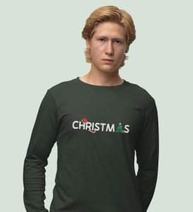 Christmas Time : Unique PrintedFull Sleeve T-shirt Green Best Gift For Boys Girls