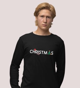 Christmas Time : Unique PrintedFull Sleeve T-shirt Black Best Gift For Boys Girls